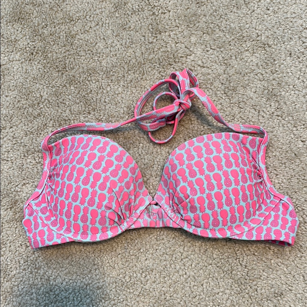 Pink and Baby Blue Halter Bikini Top
